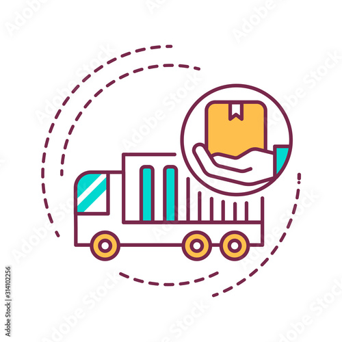 Moving Help color line icon. Help from the initial packing and wrapping to heavy lifting. Handyman services. Pictogram for web page, mobile app, promo. UI UX GUI design element. Editable stroke.
