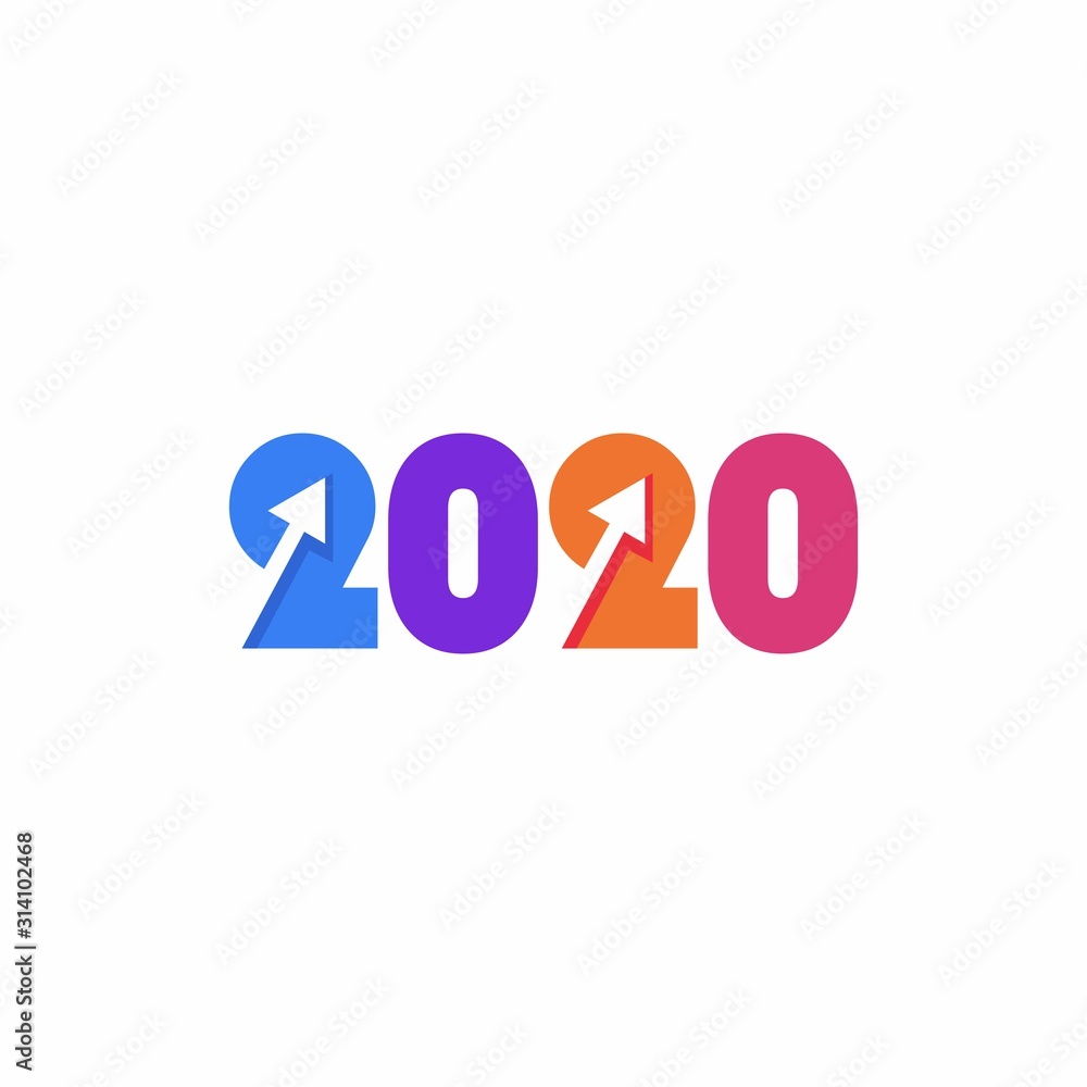 2020 New year marketing and financial planning concept arrow 2020 New year marketing and financial planning concept arrow