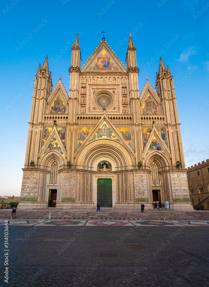 Orvieto (Italy) - The beautiful etruscan and medieval stone town in Umbria region, with nice historic center, during the autumn.