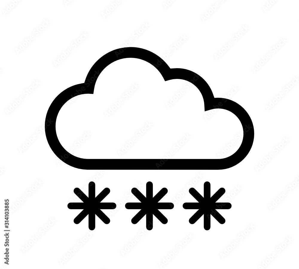 chmura śniegowa ikona - obrazy, fototapety, plakaty 