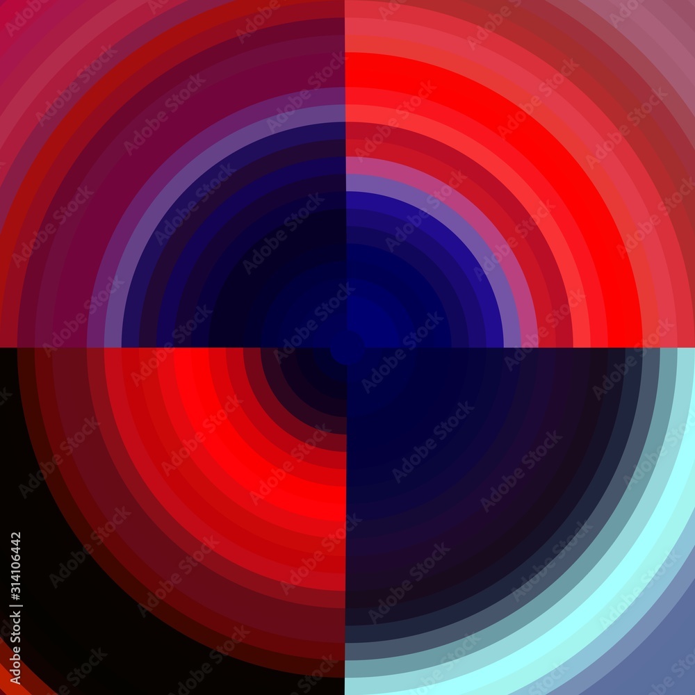 Obraz premium Red purple black circular abstract vector background