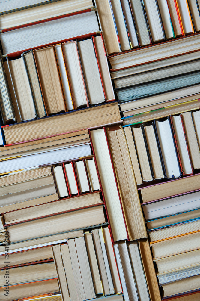 Obraz premium Books stack texture and background