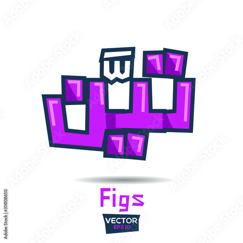 Arabic Calligraphy, means in English (Figs) ,Vector illustration