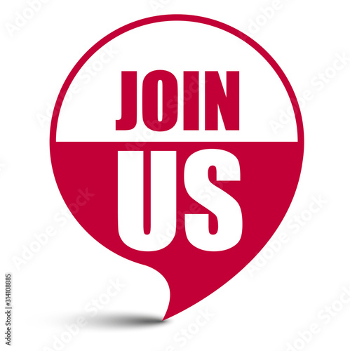 red vector banner join us