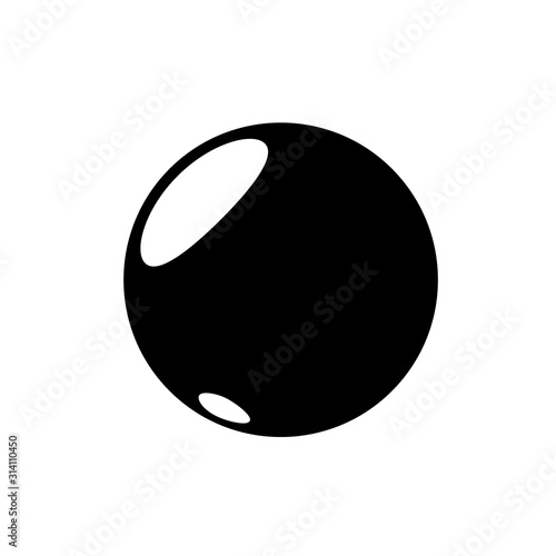 Punctuation mark period, point black color icon isolated on white background. Circle shaped. Vector illustration.