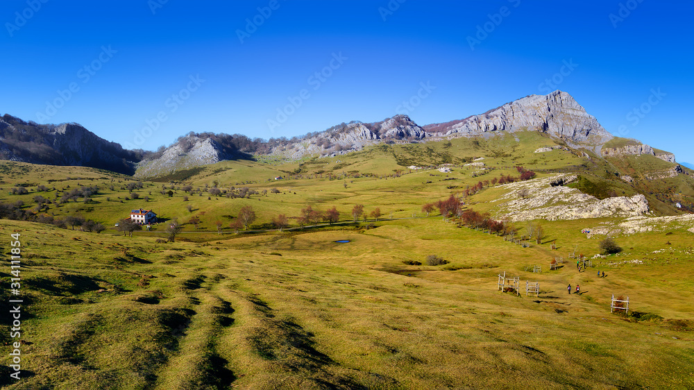 Arraba fields in Gorbea mountain at daylight