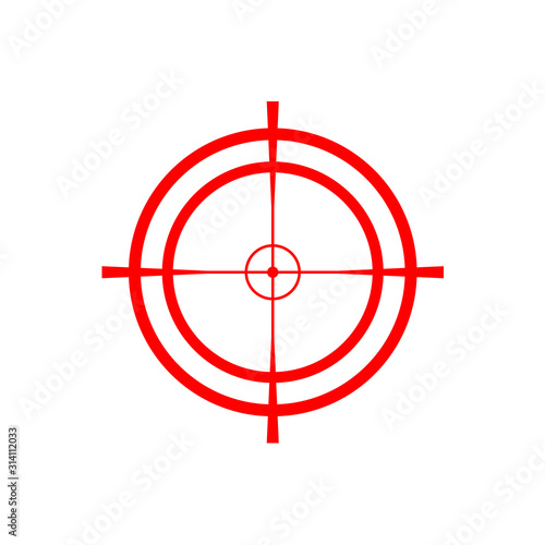 Sniper scope vector isolated on the white background. Target icon illustration, optical sight