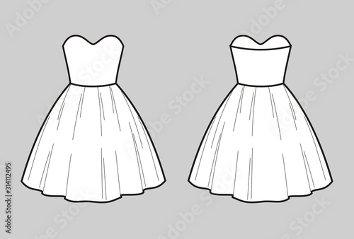 Dress fashion flat illustration on the background