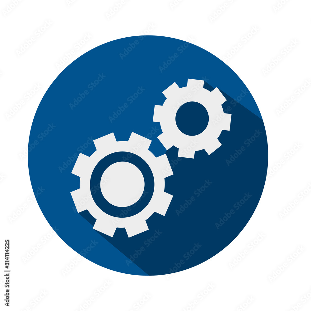Simple flat gear illustration. Repair icon, breakdown Simple flat gear illustration. Repair icon, breakdown