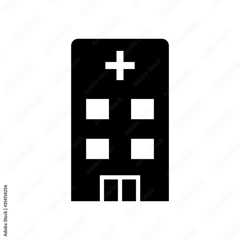 Hospital Building Icon Vector Logo Design Template Hospital Building Icon Vector Logo Design Template