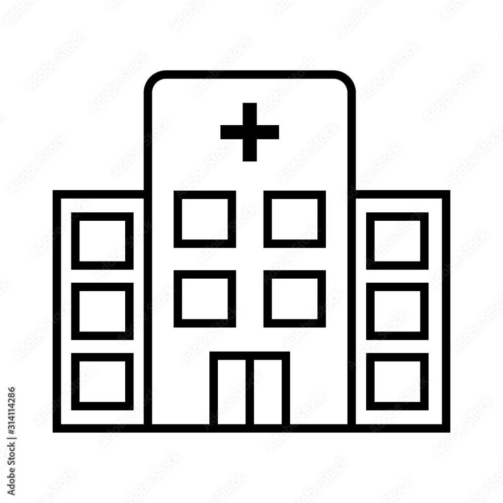 Hospital building icon vector in trendy style design Hospital building icon vector in trendy style design