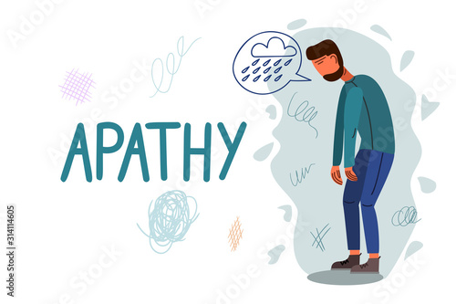 Apathy hand drawn banner vector template