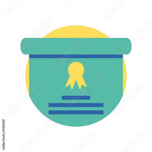 Isolated graduation diplom vector design