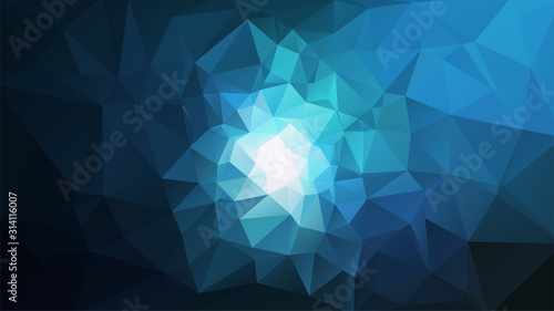 Abstract Bright polygon texture. Bright center with dark surrounding. Snow, ice or cold feel. Also as purity, harmony, peace and trust. Perfect for corporate design. Stock vector illustration