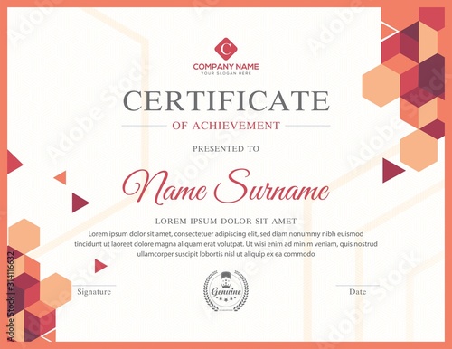 Modern Certificate Template Design. Certificate Template Design