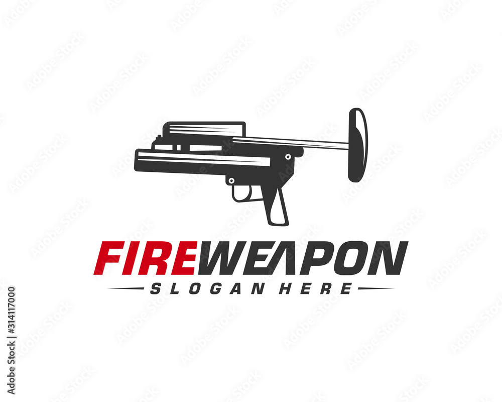 Weapon Fire logo design vector, Machine gun vector, Design Illustration Weapon Fire logo design vector, Machine gun vector, Design Illustration
