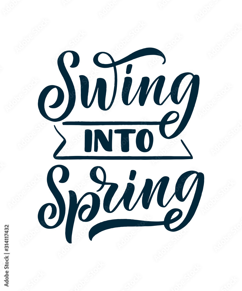 Spring time lettering greeting card. Fun season slogan. Typography poster or banner for promotion and sale design. Calligraphy print. Vector Spring time lettering greeting card. Fun season slogan. Typography poster or banner for promotion and sale design. Calligraphy print. Vector