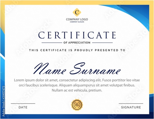 Golden Creative certificate design