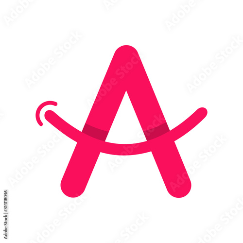 Color A smile vector logo template