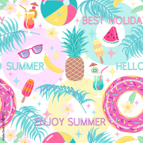 Colorful Summetime  Seamless Pattern