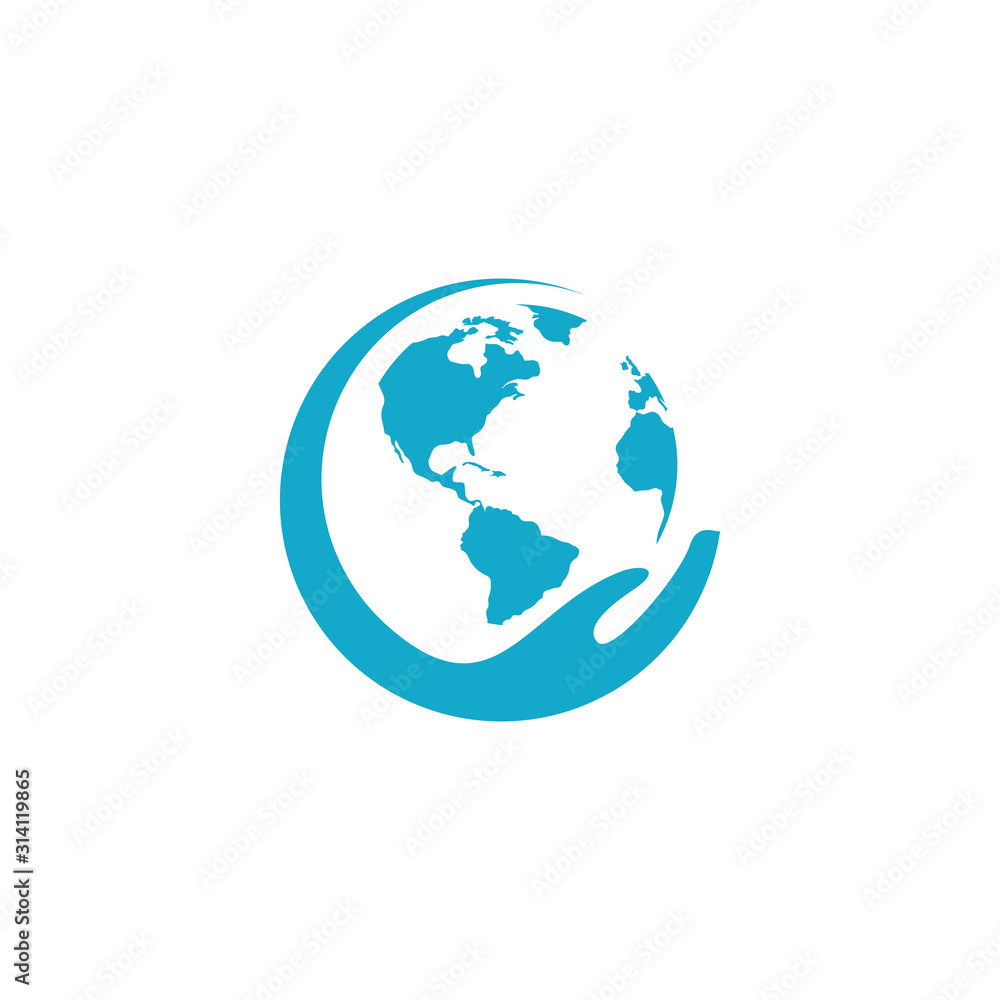 Global care logo vector. Global care icon. global vector stock image