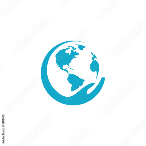 Global care logo vector. Global care icon. global vector stock image