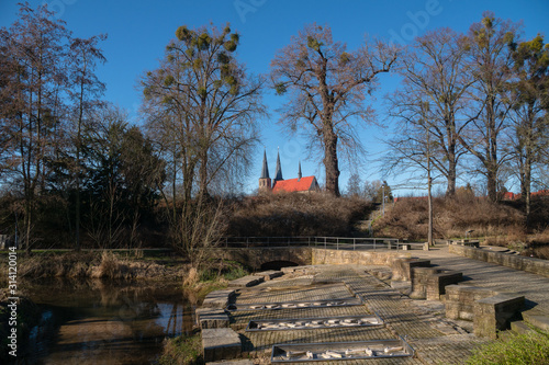 City view from the german city Duderstadt with Saint Cyriakus church photo