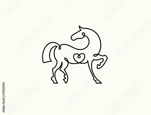 Horse logo design. Use it for makeing web or print posters for equine competitions or stable. Vector illustration.