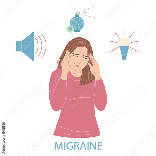 Woman Suffering From Migraine Headache