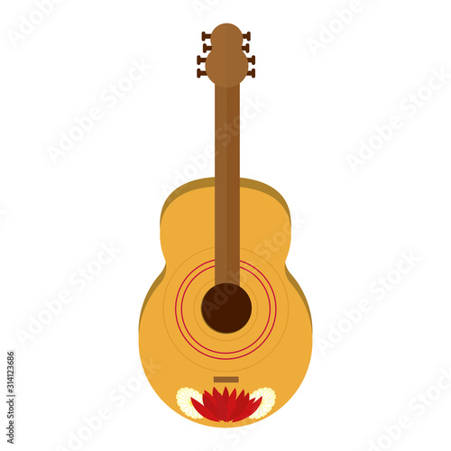Decorated mexican guitar