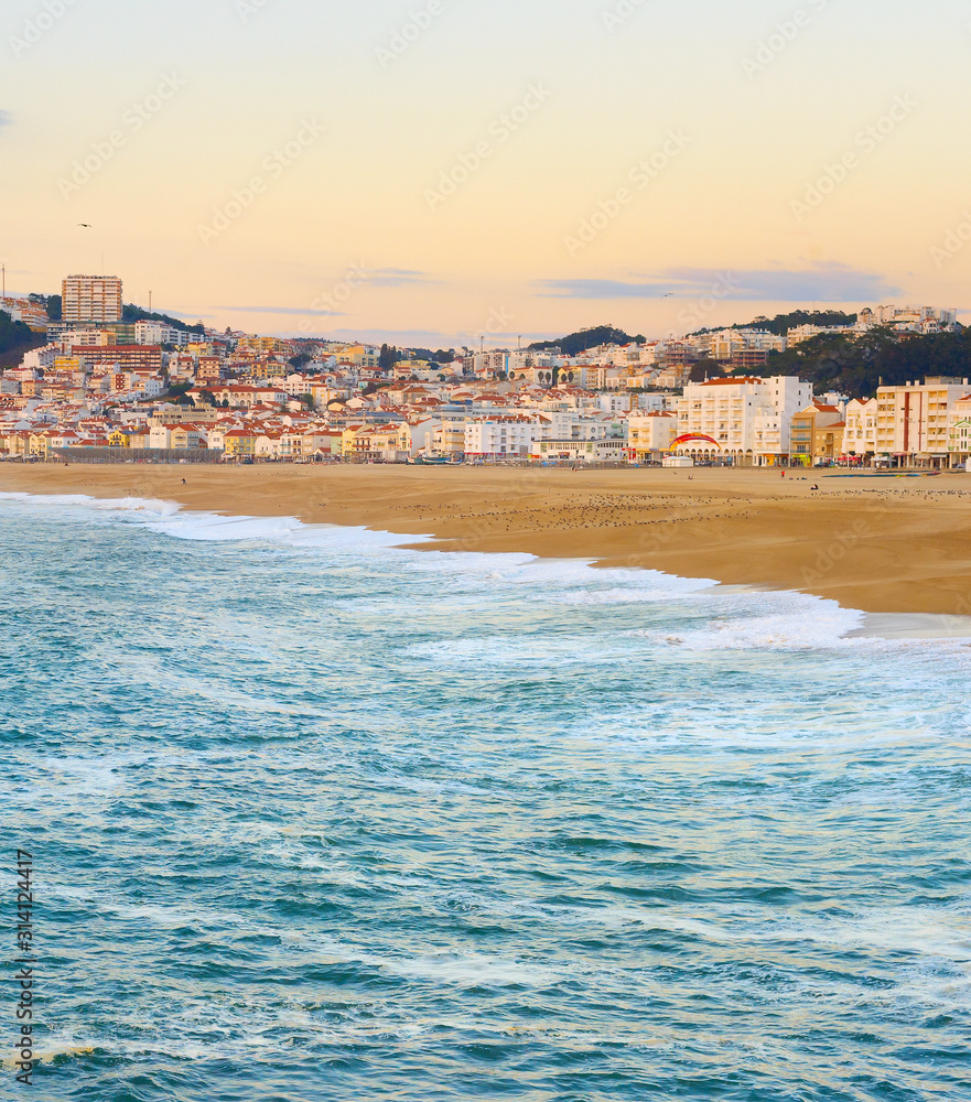 Skyline  Nazare  beach ocean Portugal