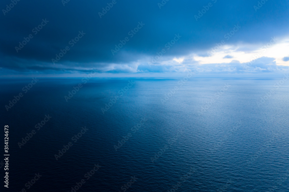 Storm on the sea. Scenic view.