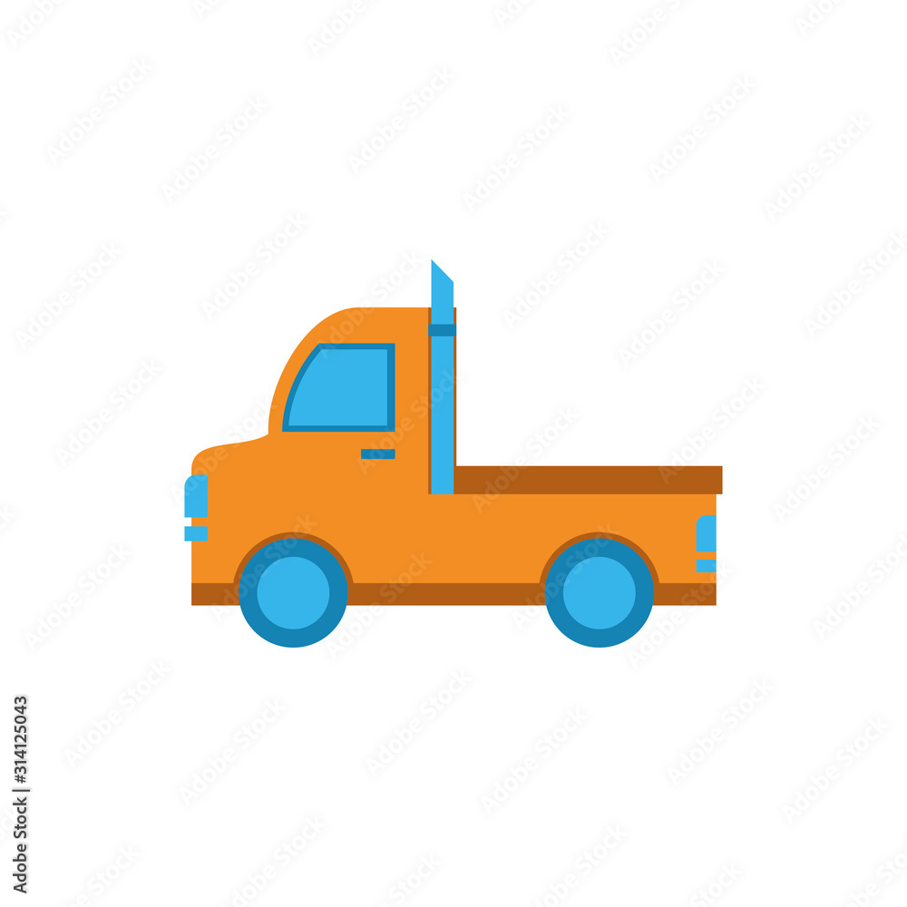 Isolated delivery truck vector design