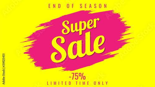 super sale banner. Vector illustration.