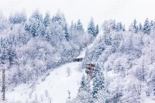 Abandoned ski jump in the Bakuriani mountains