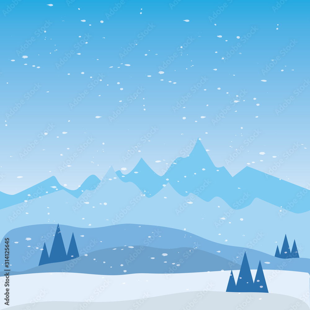 Naklejka premium Beautiful winter landscape