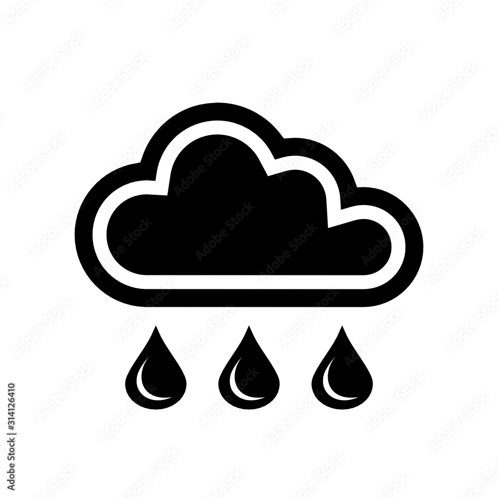 chmura deszczowa ikona - obrazy, fototapety, plakaty 