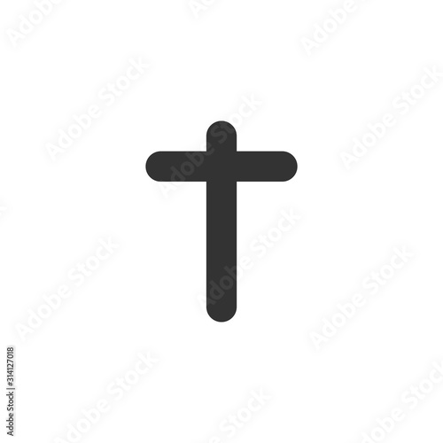 Cross icon. Christian tombstone symbol. Logo design element