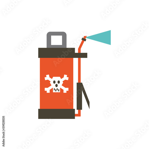 Isolated industrial barrel with hose vector design