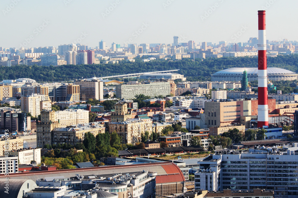View from Hotel Ukraine in Moscow to city center