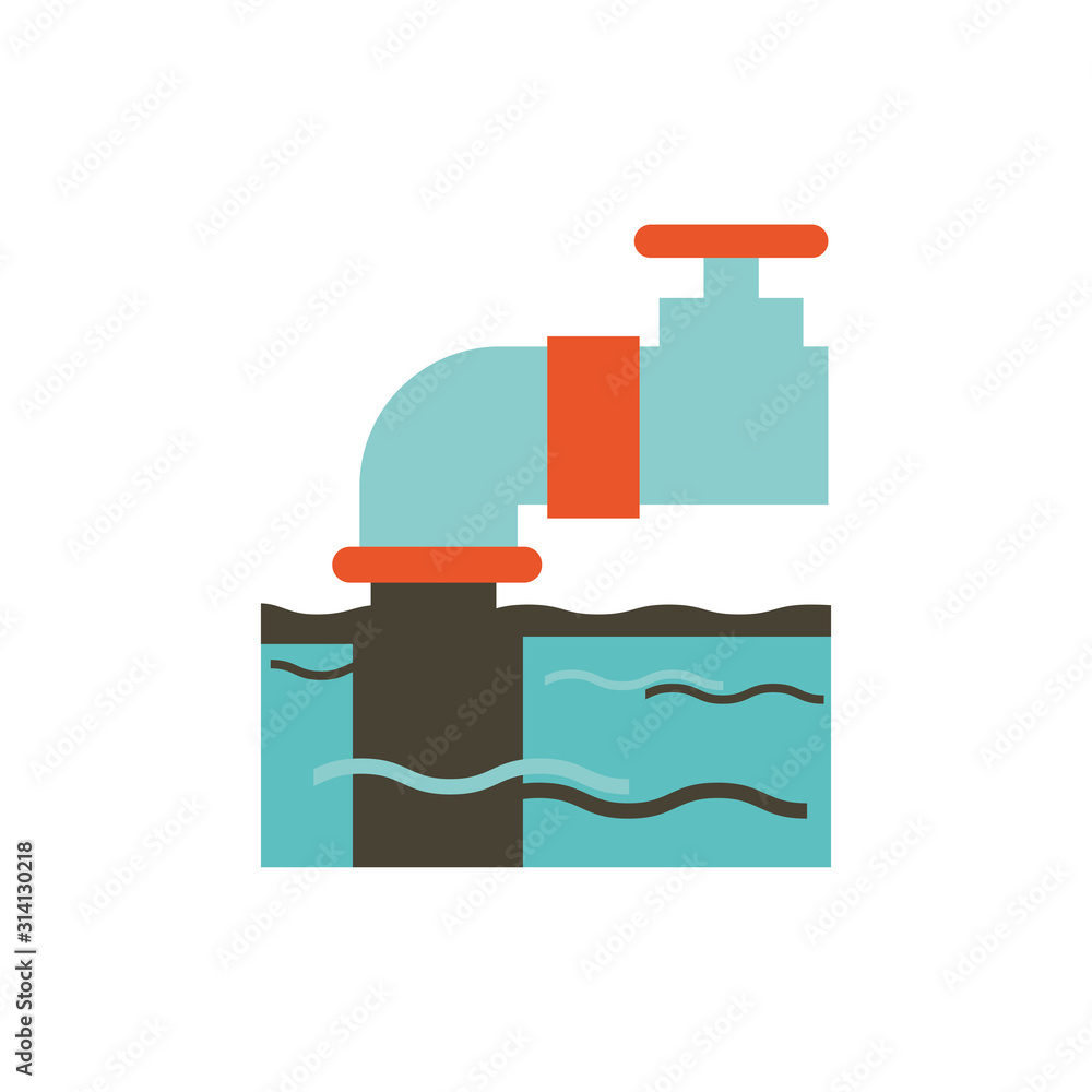 Isolated industrial aqueduct and sea vector design Isolated industrial aqueduct and sea vector design
