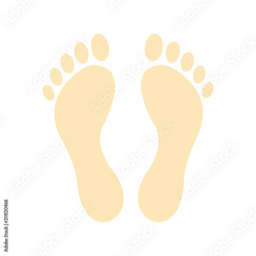 Footprint vector illustration, human foot print symbol, feet silhouette isolated on white background