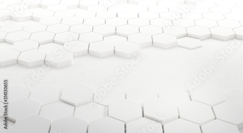 hexagonal background white creative design 3d-illustration