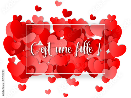 C'est une fille - naissance - faire part	