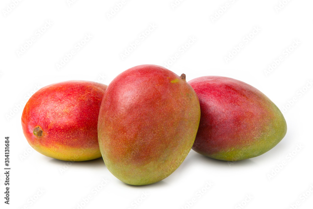 Mango on a white isolated background. Fresh, bright fruits. Mango on a white isolated background. Fresh, bright fruits.