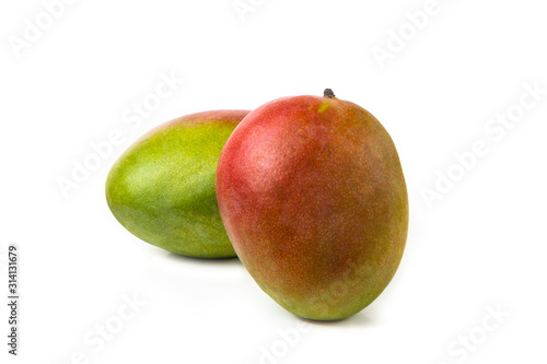 Mango on a white isolated background. Fresh, bright fruits.