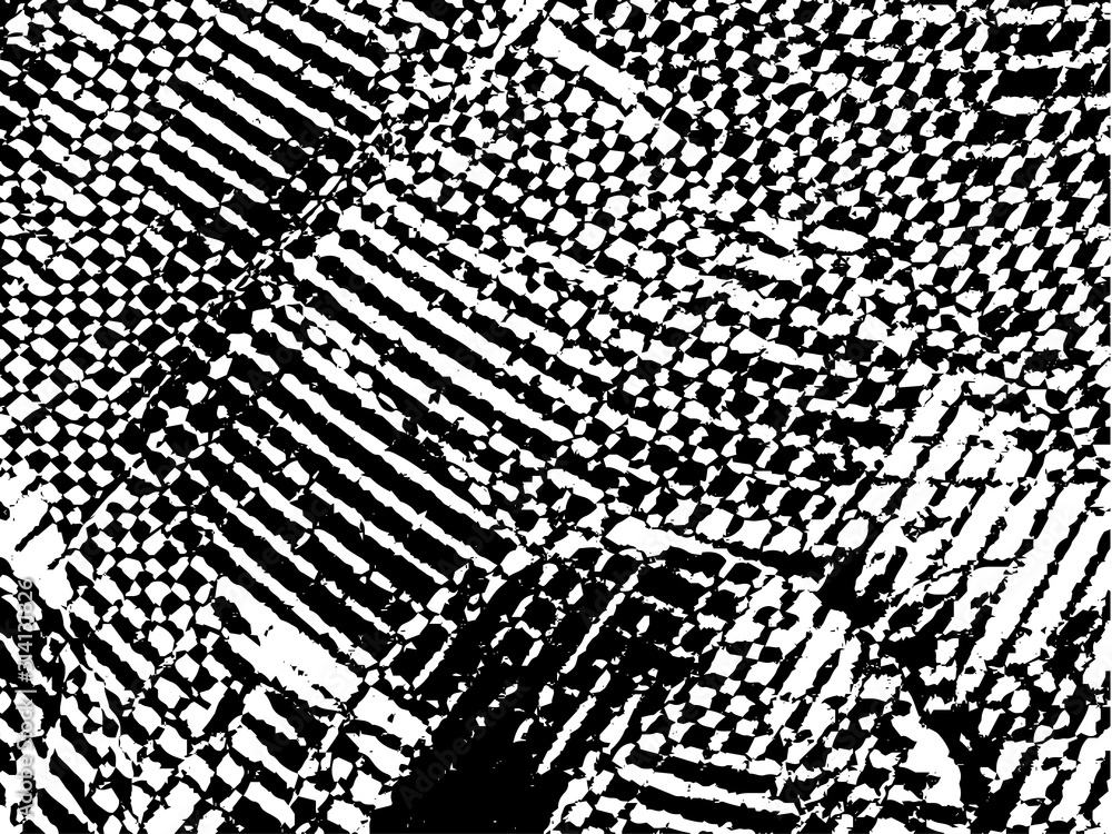 Grunge pattern black and white. Abstract monochrome vector background