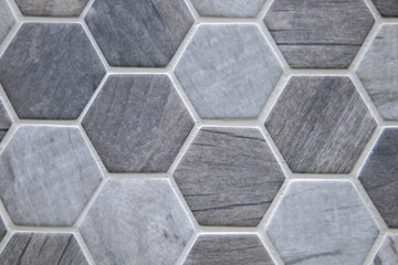 Handdoek met foto Marmeren hexagons patronen Keramische hexagon tegels naadloos patroon  © Ursula Page