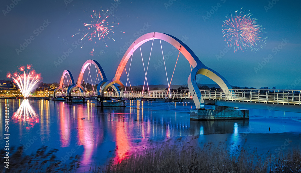 Naklejka premium New Years Eve celebration in Sweden