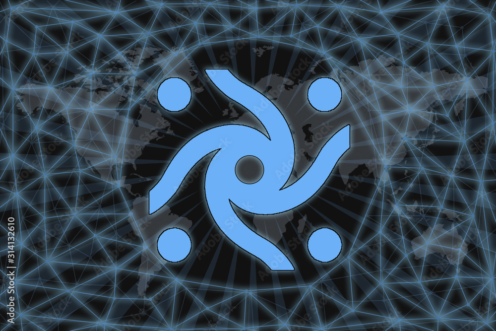 Slavic sign Navnik. Abstract illustration. With a dark background and a ...